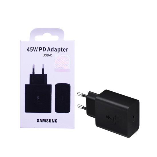 Adaptador Samsung EP-TA845XBEGGB Tipo-C Porta PD 45W Preto Adaptador Samsung EP-TA845XBEGGB Tipo-C Porta PD 45W Preto